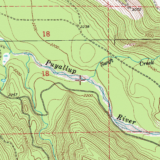 Topographic Map of Swift Creek, WA