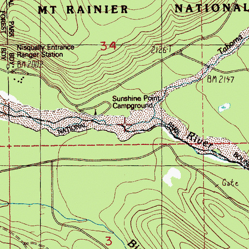Topographic Map of Tahoma Creek, WA