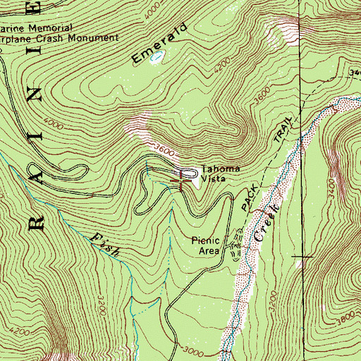 Topographic Map of Tahoma Vista, WA