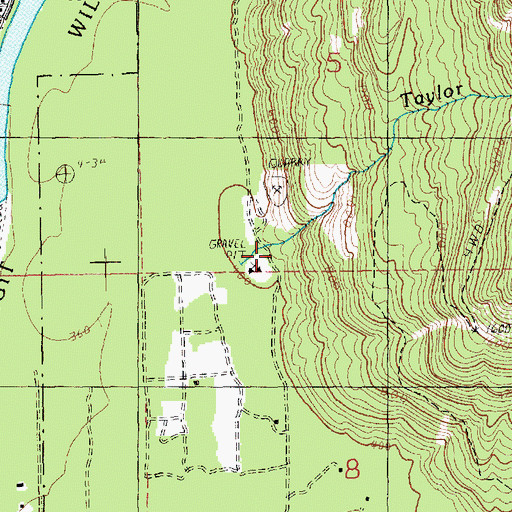 Topographic Map of Taylor Creek, WA