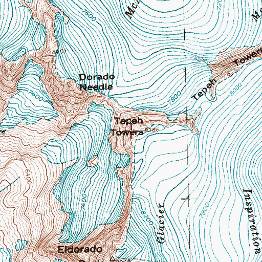 Topographic Map of Tepeh Towers, WA