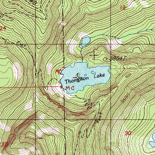 Topographic Map of Thompson Lake, WA
