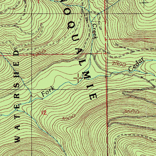Topographic Map of Tinkham Creek, WA