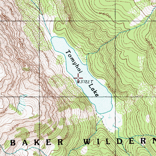Topographic Map of Tomyhoi Lake, WA
