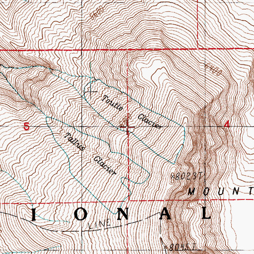 Topographic Map of Toutle Glacier, WA