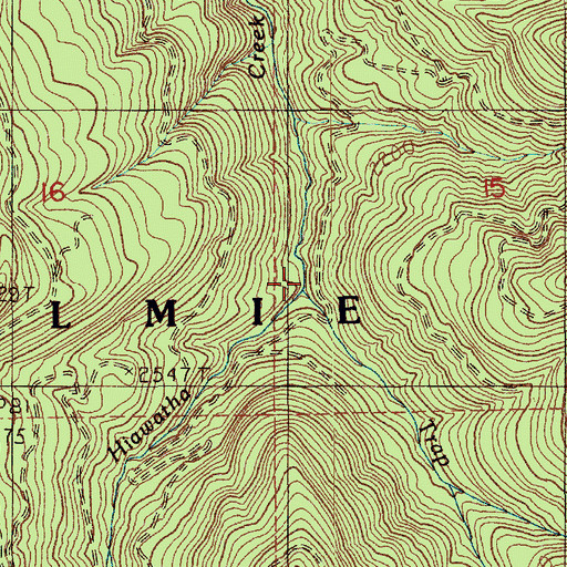 Topographic Map of Trap Creek, WA