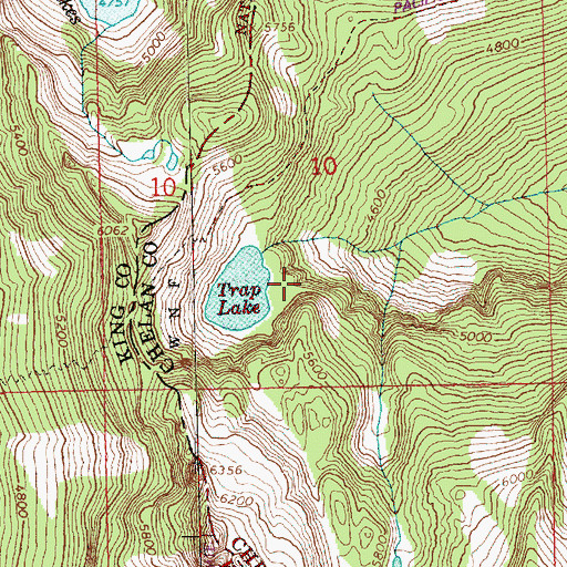Topographic Map of Trap Lake, WA