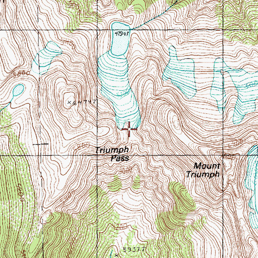 Topographic Map of Triumph Pass, WA