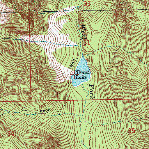 Topographic Map of Trout Lake, WA