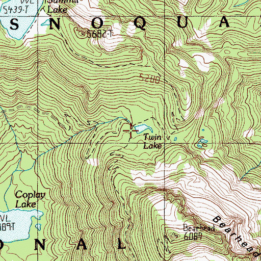 Topographic Map of Twin Lake, WA