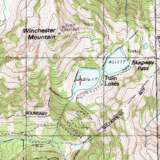 Topographic Map of Twin Lakes, WA