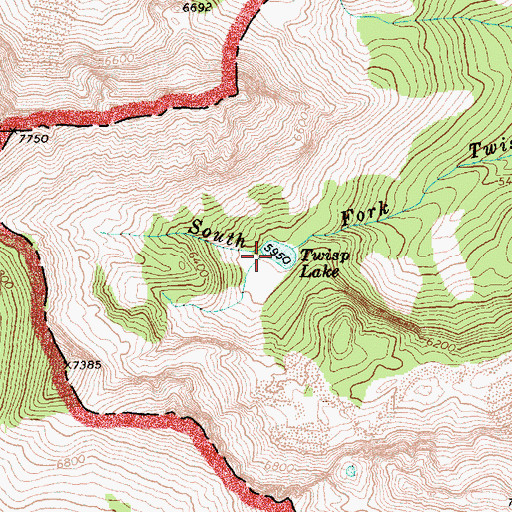 Topographic Map of Twisp Lake, WA