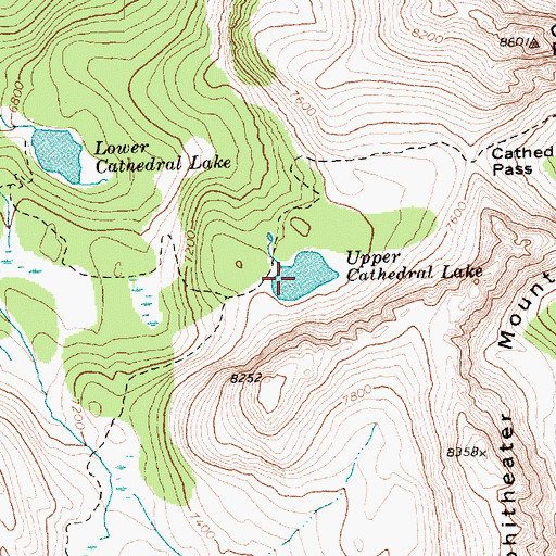 Topographic Map of Upper Cathedral Lake, WA