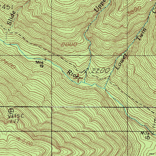 Topographic Map of Upper Twin Creek, WA