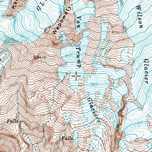 Topographic Map of Van Trump Glacier, WA