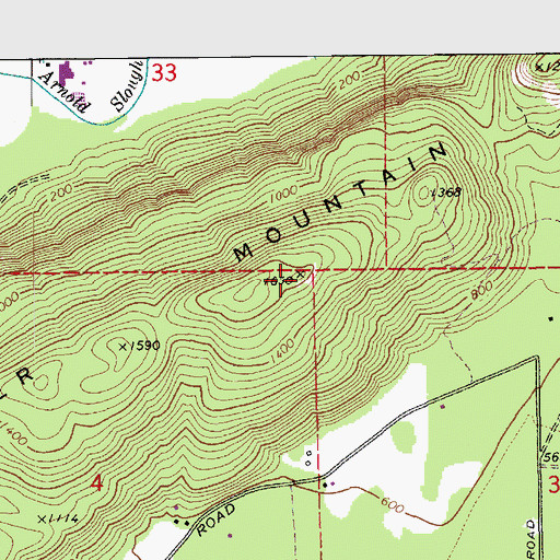 Topographic Map of Vedder Mountain, WA