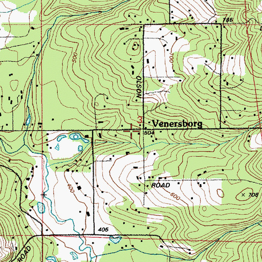 Topographic Map of Venersborg, WA