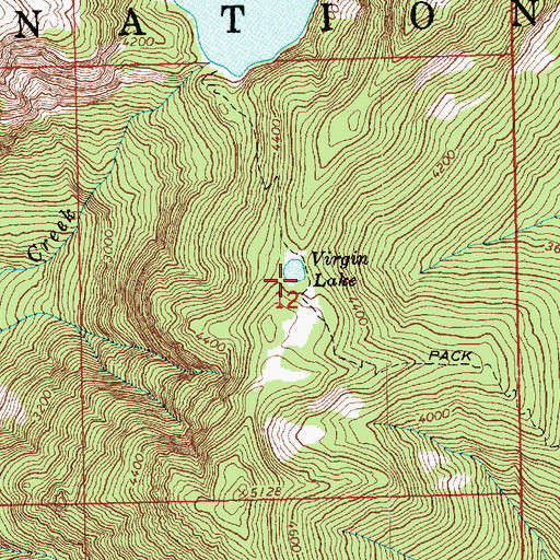 Topographic Map of Virgin Lake, WA