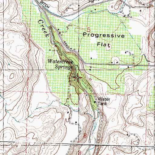 Topographic Map of Watercress Springs, WA