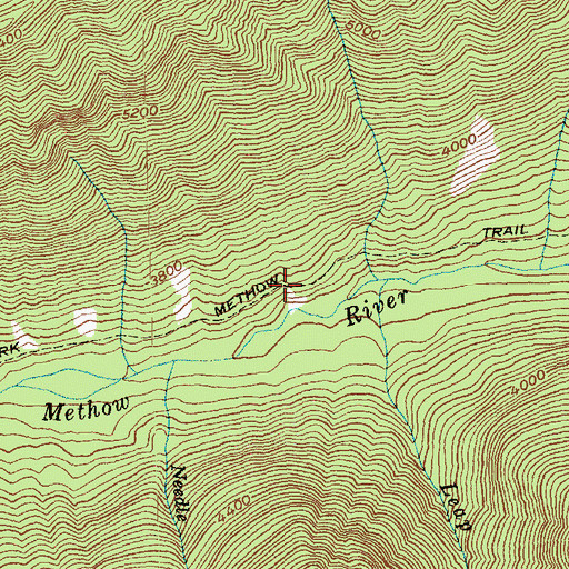 Topographic Map of West Fork Methow Trail, WA