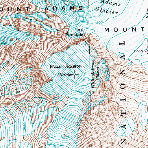 Topographic Map of White Salmon Glacier, WA