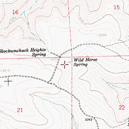Topographic Map of Wild Horse Spring, WA