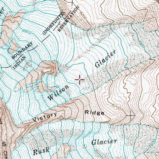 Topographic Map of Wilson Glacier, WA