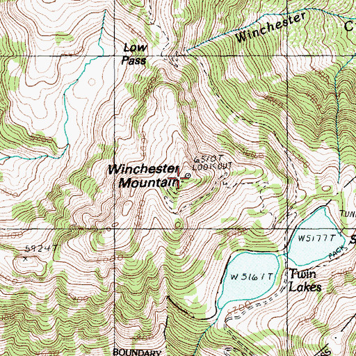 Topographic Map of Winchester Mountain, WA