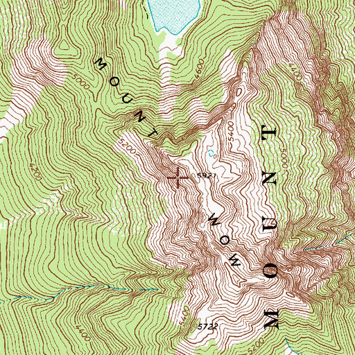 Topographic Map of Mount Wow, WA