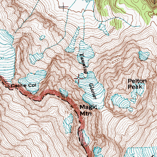 Topographic Map of Yawning Glacier, WA