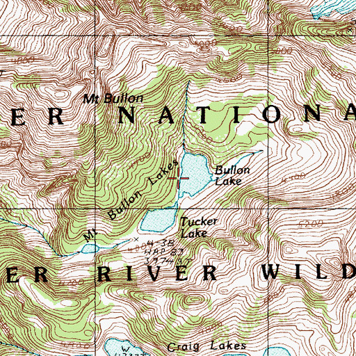 Topographic Map of Bullen Lake, WA