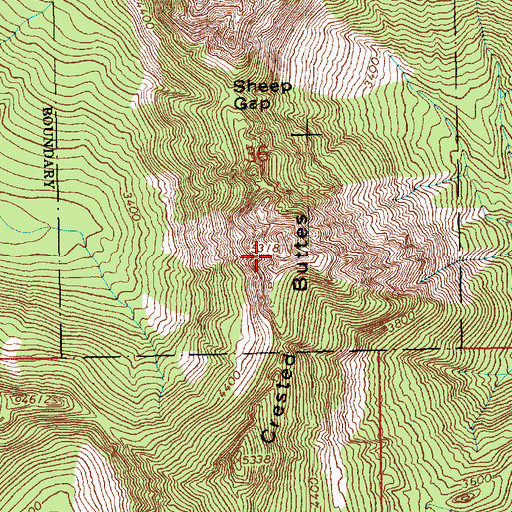 Topographic Map of North Crested Butte, WA