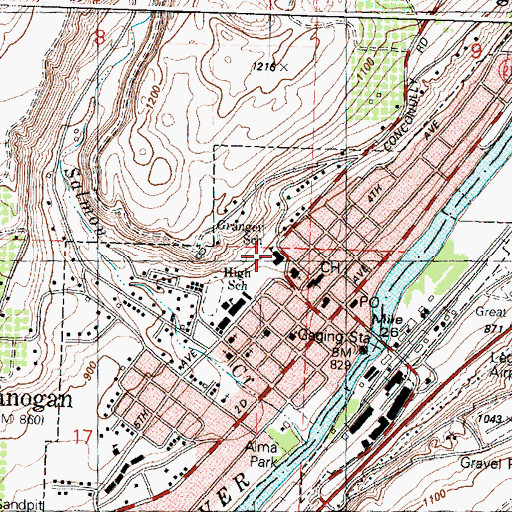 Topographic Map of Granger School, WA