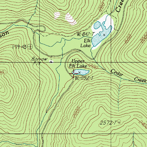 Topographic Map of Upper Elk Lake, WA