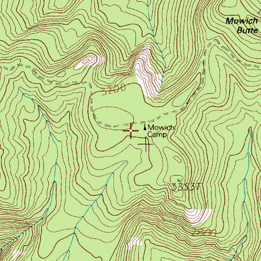 Topographic Map of Mowich Camp, WA