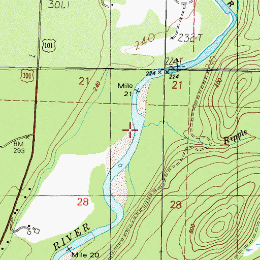 Topographic Map of Ripple Creek, WA