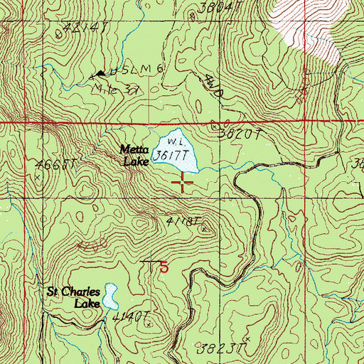 Topographic Map of Meta Lake Interpretive Site, WA
