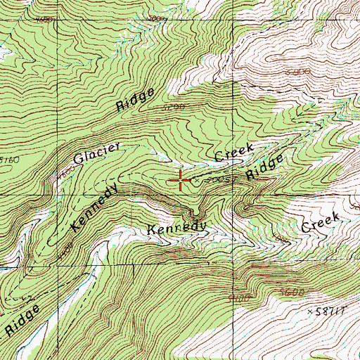 Topographic Map of Kennedy Ridge, WA