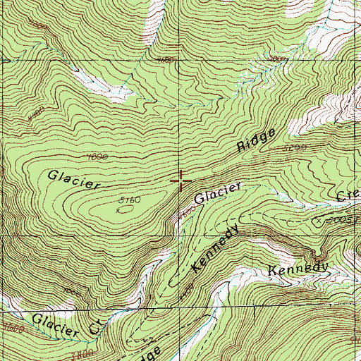 Topographic Map of Glacier Ridge, WA