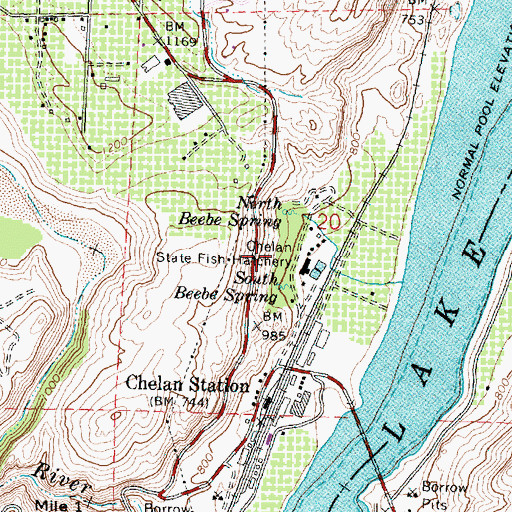 Topographic Map of Beebe Springs, WA