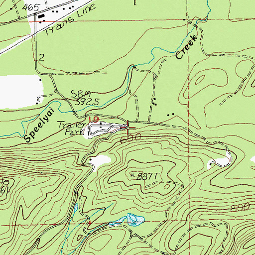 Topographic Map of Speelyai Hill Viewpoint, WA