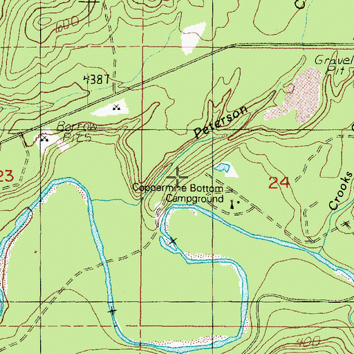 Topographic Map of Copper Mine Botton Campground, WA