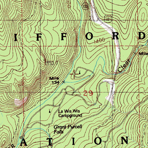Topographic Map of Hatchery RV Campground, WA