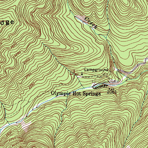 Topographic Map of Boulder Creek Campground, WA
