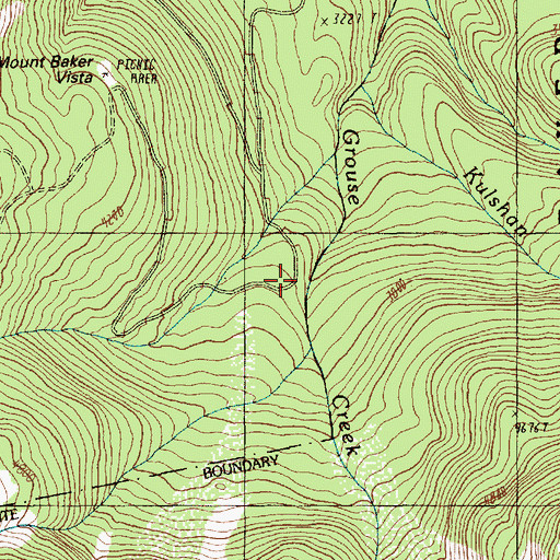 Topographic Map of Mount Baker Trailhead, WA