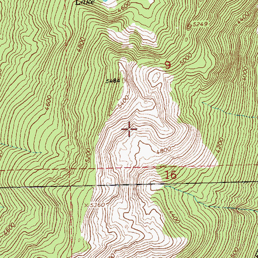 Topographic Map of Delberts Ridge (not official), WA