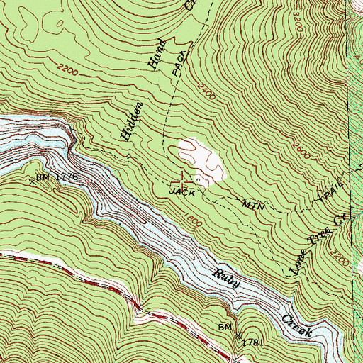 Topographic Map of Ruby Creek Barn and Horse Pasture, WA