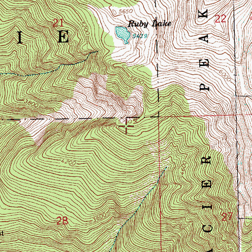 Topographic Map of Red Mountain Lookout, WA