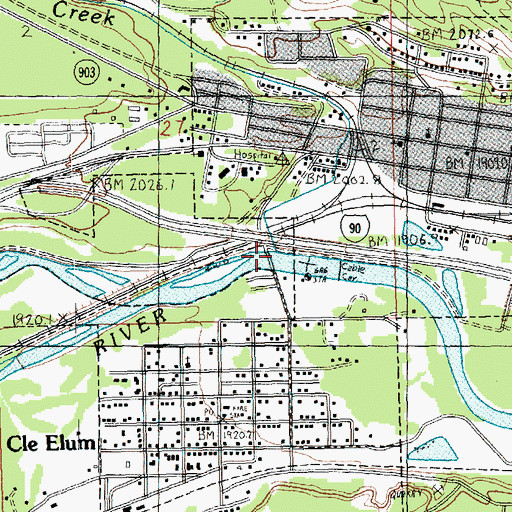 Topographic Map of Crystal Creek, WA