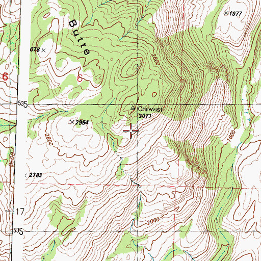 Topographic Map of Chiliwist State Wildlife Recreation Area, WA
